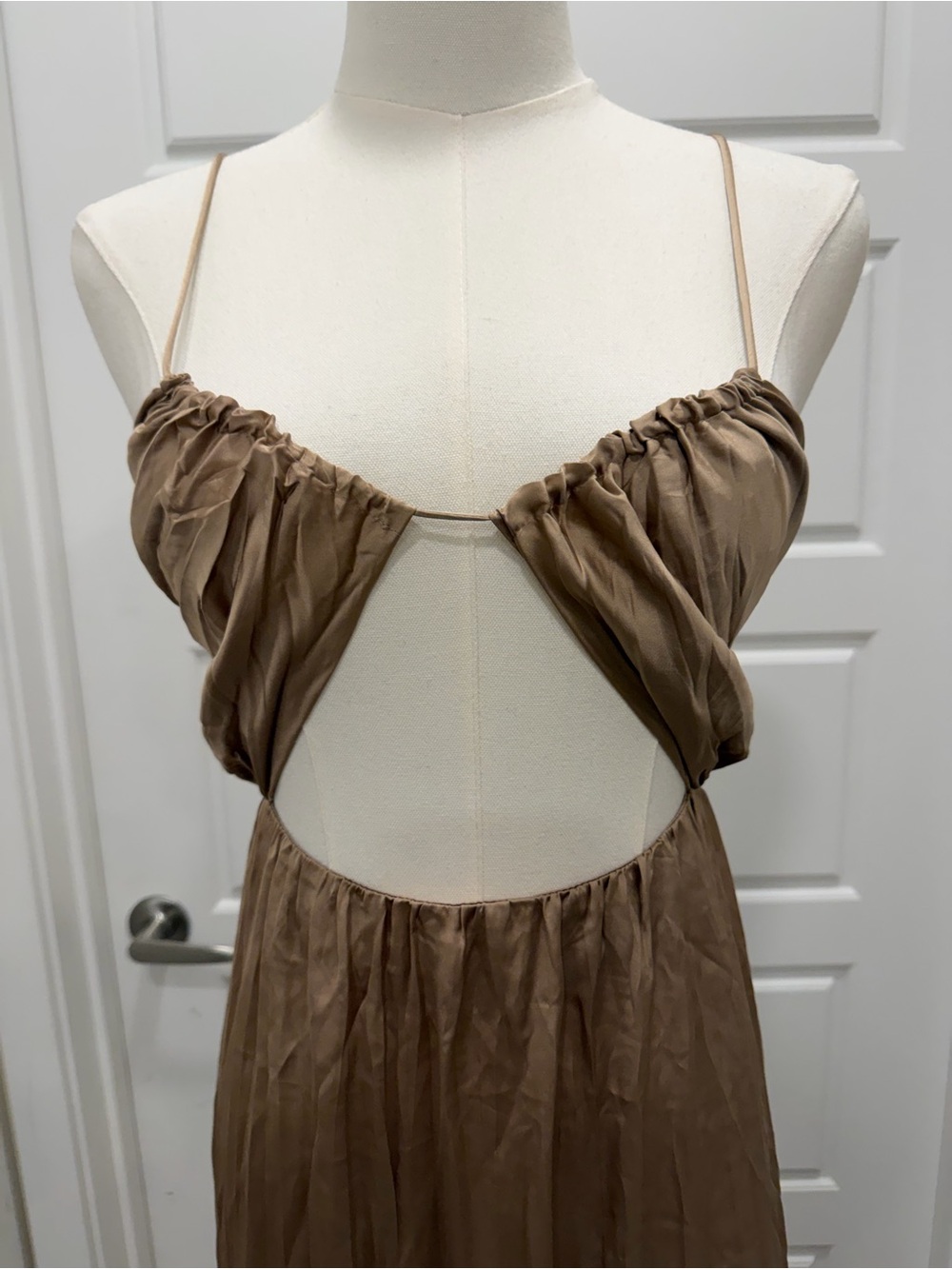 Zara Cutout Burnished Gold Dress - Picture 3 of 9